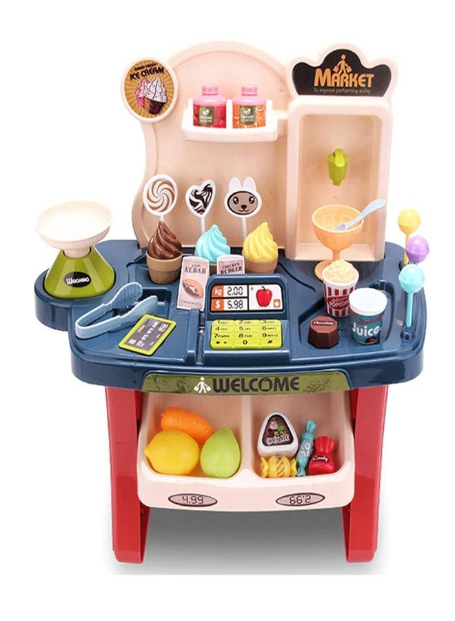 LONGMIRE Plastic 42 Pcs Big Size Kitchen Playset | Musical & Light Kitchen Set Toy for Kids with Sound and Accessories Set for 4 Year Old (Lngmr-14- Candy Shop) - Image 2